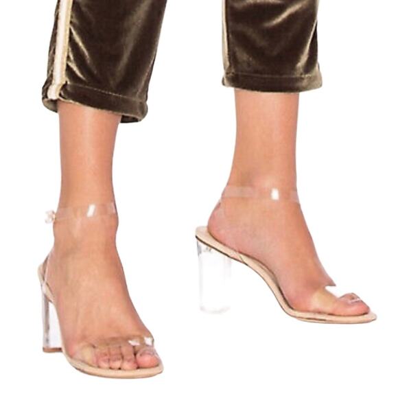 Raye clear ankle straps block heels size 10 - Picture 4 of 15